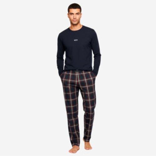 Pyjama Holiday Long Set (S), Homewear, Coton, Manche longue, Marine - Boss - Modalova