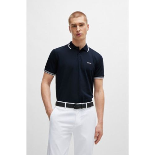 Polo Paul (S), Casuel, Coton, Manche courte, Marine - Boss - Modalova