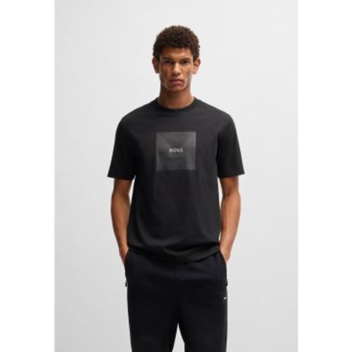 T-shirt en coton tricoté avec logo en ligne fine (XS), Casuel, Manche courte - Boss - Modalova