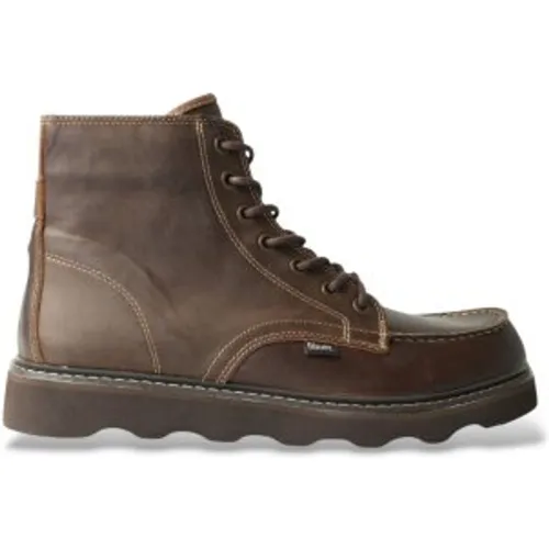 F6NOLAN02 Bottines en cuir Nolan marron (40), Plat, Lacets, Fermeture éclair, Casuel - Blauer - Modalova