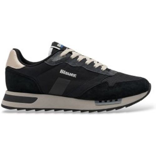 F6RYDER01 Baskets en cuir Ryder 01 (40), Plat, Lacets - Blauer - Modalova