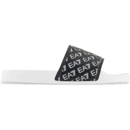 Unisex. 7X000109_AF15125 Tongs All Over Logo (39), Plat, Aucun, Casuel, Beachwear - EA7 - Modalova