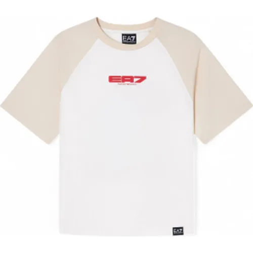 Pour garçon. 7B000287_AF13244 Série graphique T-shirt garçon (10Años= 142cm), Casuel, Coton, Manche courte, mode enfantine - EA7 - Modalova