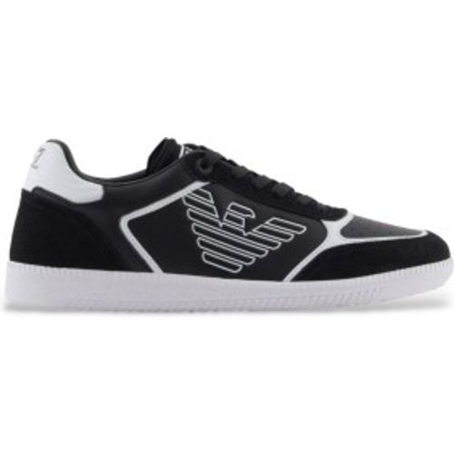 Unisex. 7X000405_AF19826 Heritage Eagle Leather Sneakers (44), Cuir, Noir, Plat, 1 à 3 cm, Lacets, Casuel, Sport - EA7 - Modalova