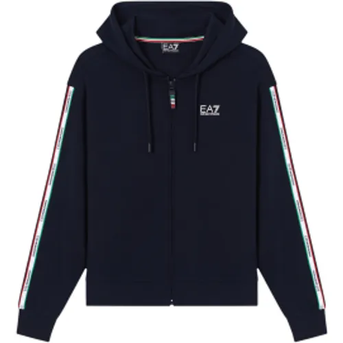 W001222_AF12660 Sweat à capuche Italian Spirit (L), Casuel, Coton, Manche longue, Marine - EA7 - Modalova
