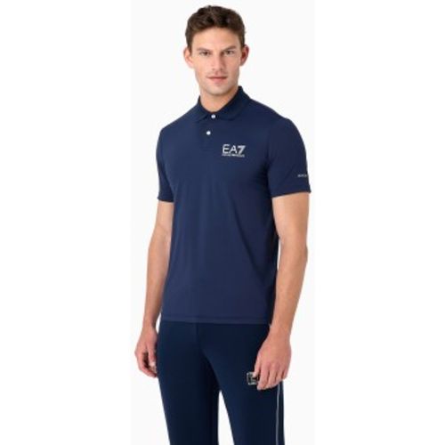NPF23_PJEMZ Polo Sport Ventus 7 (3XL), Bleu, Casuel, Polyester, Manche courte - EA7 - Modalova