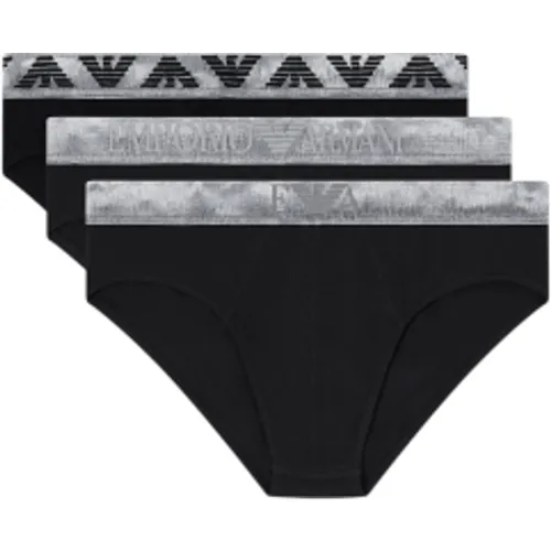EM000258_AF18886 Set 3 Briefs Fit (S), Noir, Homewear, Coton - Emporio Armani - Modalova