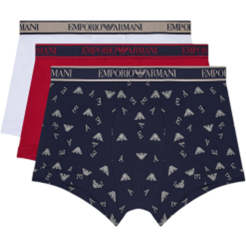 EM000370_AF20669 Set 3 Caleçons Boxer Core navy, , (S), Blanc, Rouge, Homewear, Coton, Marine - Emporio Armani - Modalova