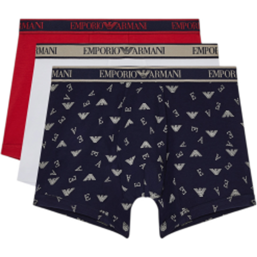 EM000371_AF20669 Ensemble 3 Caleçons Boxer Marine, rouge, bande (L), Homewear, Coton - Emporio Armani - Modalova