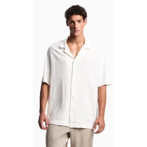EM000593_AF20590 Chemise de plage (L), Casuel, Lin, Viscose, Manche courte - Emporio Armani - Modalova