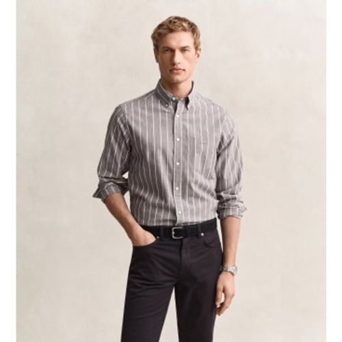 Chemise en popeline chinée à rayures (S), Casuel, Coton, Classique, Manche longue - Gant - Modalova