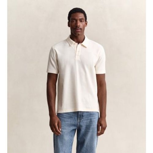 Polo texturé nid d'abeille crème (M), Casuel, Coton, Manche courte - Gant - Modalova