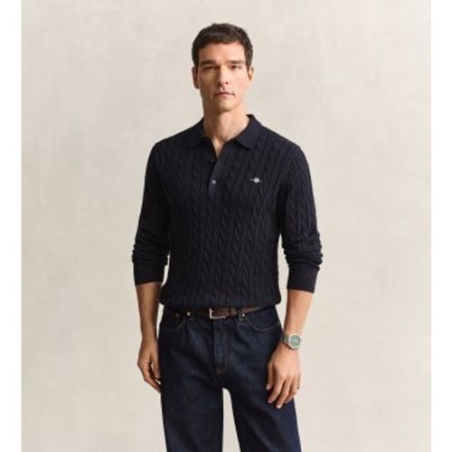 Polo point tricoté (S), Casuel, Coton, Classique, Manche longue - Gant - Modalova
