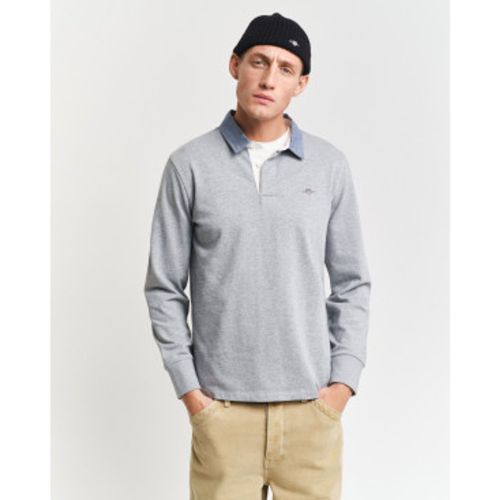 Polo Reg Chambray lourd (S), Casuel, Coton, Manche longue - Gant - Modalova