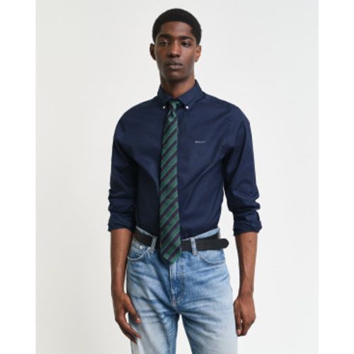 Pinpoint Slim Fit Oxford Shirt (S), Casuel, Coton, Classique, Manche longue, Marine - Gant - Modalova