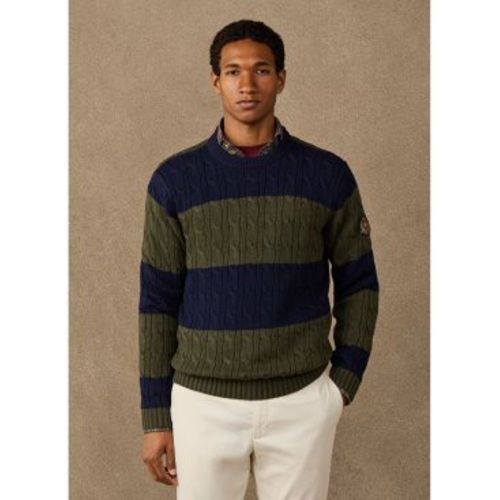 HM7000291 Pull en maille torsadée marine, vert (S), Casuel, Coton - Hackett London - Modalova