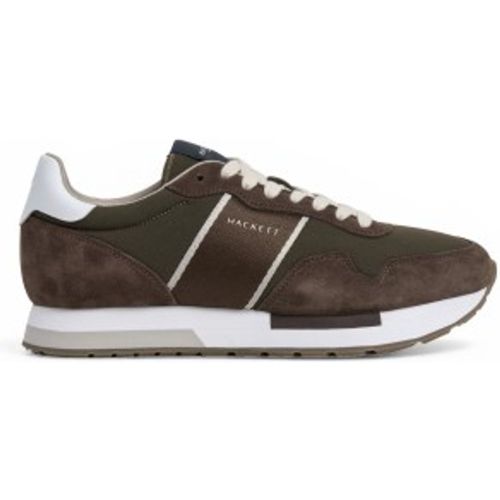 HMS200088 Keston Symbol Leather Sneakers (40), Cuir, Tissu, Plat, Lacets, Casuel, Vert - Hackett London - Modalova