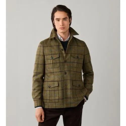 HM4400227 Veste Green Tattersall (36/32), Casuel, Laine, Classique - Hackett London - Modalova