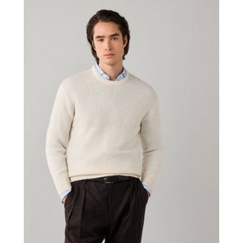 HM7000283 Pull Duo Stitch Crew cassé (S), Laine, Classique, Manche longue - Hackett London - Modalova