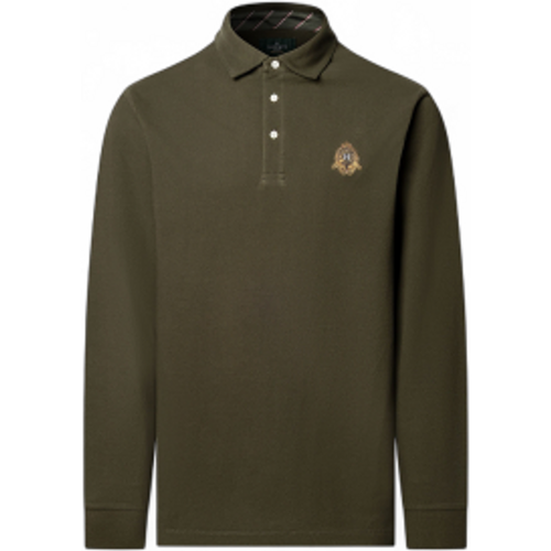 HM5500043 Polo Crest à manches longues (M), Casuel, Coton, Classique, Manche longue - Hackett London - Modalova