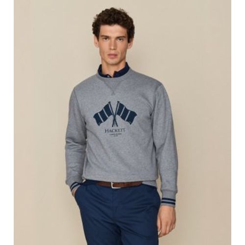 HM5800136 Sweat Lrc Flag Crew (XS), Casuel, Coton, Manche longue - Hackett London - Modalova