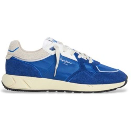 PMS60036 Marlon Divided leather trainers (43), Bleu, Plat, Cuir, Lacets, Casuel - Pepe Jeans - Modalova