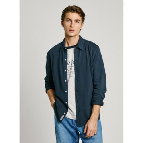 PM308836 Chemise piquée slim fit Abel (M), Casuel, Coton, Manche longue, Marine - Pepe Jeans - Modalova