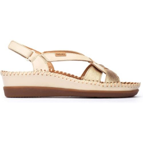 W8K-1839C1 Sandales à talons compensés Cadaques en métallisé (39), Cuir, Blanc, Beige, Plat, Velcro, Casuel - Pikolinos - Modalova