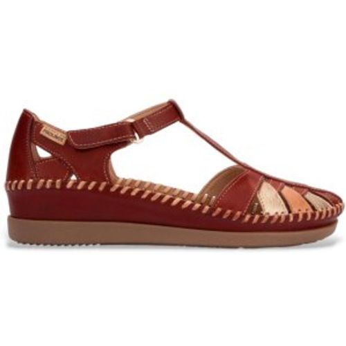 W8K-0705C1 Sandales en cuir rougeâtre Cadaques (37), Marron, Plat, 1 à 3 cm, Velcro, Casuel - Pikolinos - Modalova