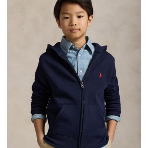Pour garçon. 323547626001 Sweat-shirt à capuche en polaire et coton ((S) 6/7años= 136/138cm), Casuel, Marine, mode en - Polo Ralph Lauren - Modalova