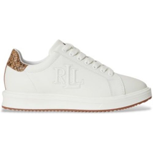 P15844001 Baskets Ainsley avec gaufrage python blanc (37), Cuir, Plat, Lacets, Casuel - Lauren Ralph Lauren - Modalova