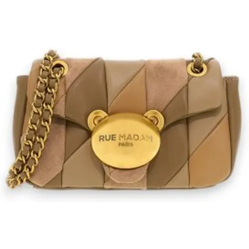 Sac Puffy Xs Patchwork marron (OSFA), , Casuel, Polyuréthane - RUE MADAM PARIS - Modalova