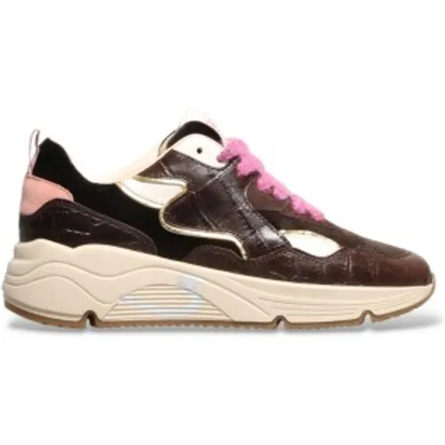 AI26DMAL Baskets en cuir Malibu multicolores (36), Marron, Plat, Lacets, Casuel - Serafini - Modalova