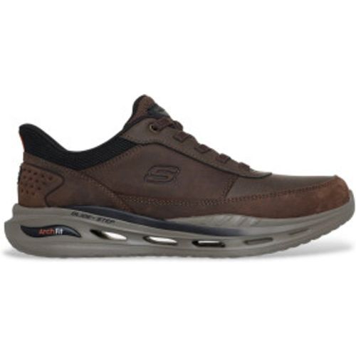 Leather Sneakers Arch Fit Orvan Moxley brown (40), Cuir, , Plat, Lacets, Casuel - Skechers - Modalova