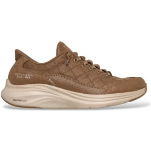 Baskets Slip-Ins: Contour Foam - Cozy Fit Natural Ease marron clair (38), Cuir, Plat, Lacets, Casuel - Skechers - Modalova