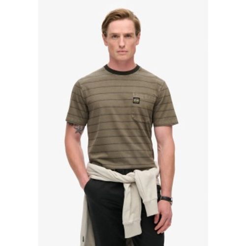 M1012043A T-shirt texturé à rayures avec pochette (XXL), Casuel, Coton, Manche courte - Superdry - Modalova
