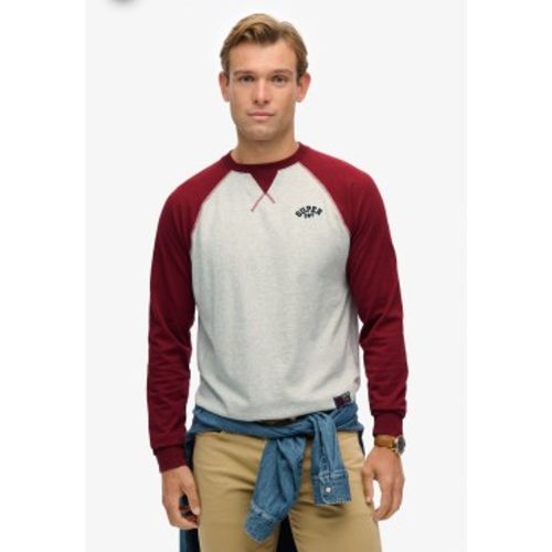 M6010915A Vintage Athletic Baseball Top (L), Rouge, Casuel, Coton, Manche longue - Superdry - Modalova