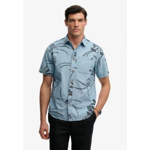M4011129A Chemise Vintage Loom manches courtes bleue (S), Casuel, Coton, Manche courte - Superdry - Modalova