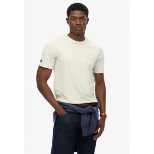 M1012282A Athletic Emboss Relaxed off- T-shirt (M), Blanc, Casuel, Coton, Manche courte - Superdry - Modalova