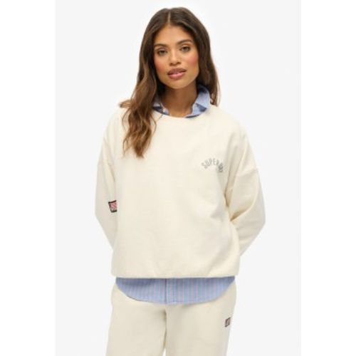 W2012446A Athletic - Sweat-shirt ras du cou imprimé et décontracté - cassé (S), Beige, Casuel, Coton - Superdry - Modalova