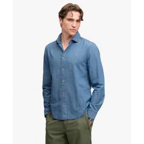 M4011110A Chemise Essentials Chambray (3XL), Casuel, Coton, Manche longue, Marine - Superdry - Modalova