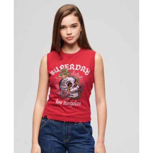 W6011781A T-shirt sans manches avec strass Tattoo (S), Casuel, Coton, Sans manches / bretelles - Superdry - Modalova