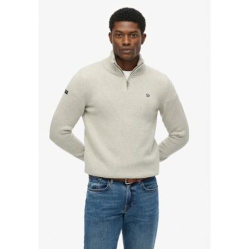 M6110706A Pull col mao avec fermeture éclair (S), Beige, Casuel, Coton, Manche longue - Superdry - Modalova