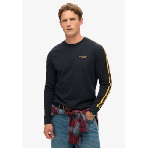 M6010834A Essential Logo Retro St Ls T-shirt (XXL), Casuel, Coton, Manche longue, Marine - Superdry - Modalova