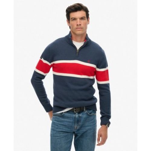 M6110709A Pull mi-zippé rayé (S), Casuel, Coton - Superdry - Modalova