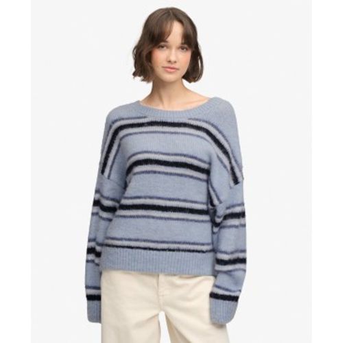 W6110738A Pull ample rayé brossé clair (L), Casuel, Manche longue, Tissu - Superdry - Modalova