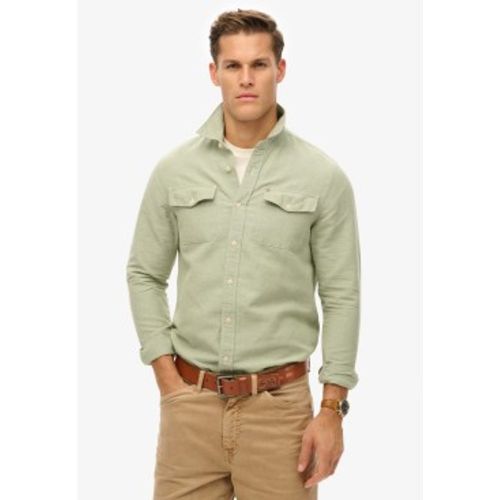 M4010924A Chemise de travail Merchant Linenblend (S), Casuel, Coton, Manche longue - Superdry - Modalova