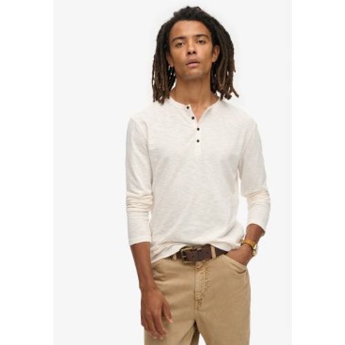 M6010843A T-shirt à manches longues et col baker off- (XXL), Blanc, Casuel, Coton, Manche longue - Superdry - Modalova