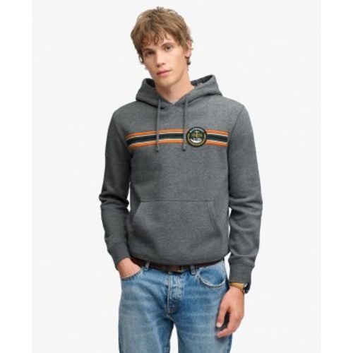 M2014625A Sweat à capuche Outdoors Stripe Logo gris (M), Casuel, Coton, Manche longue - Superdry - Modalova