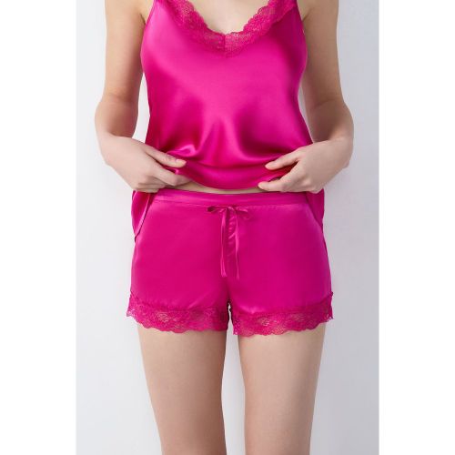 Short de pyjama en soie détail dentelle - Milky - XS - Etam - Modalova